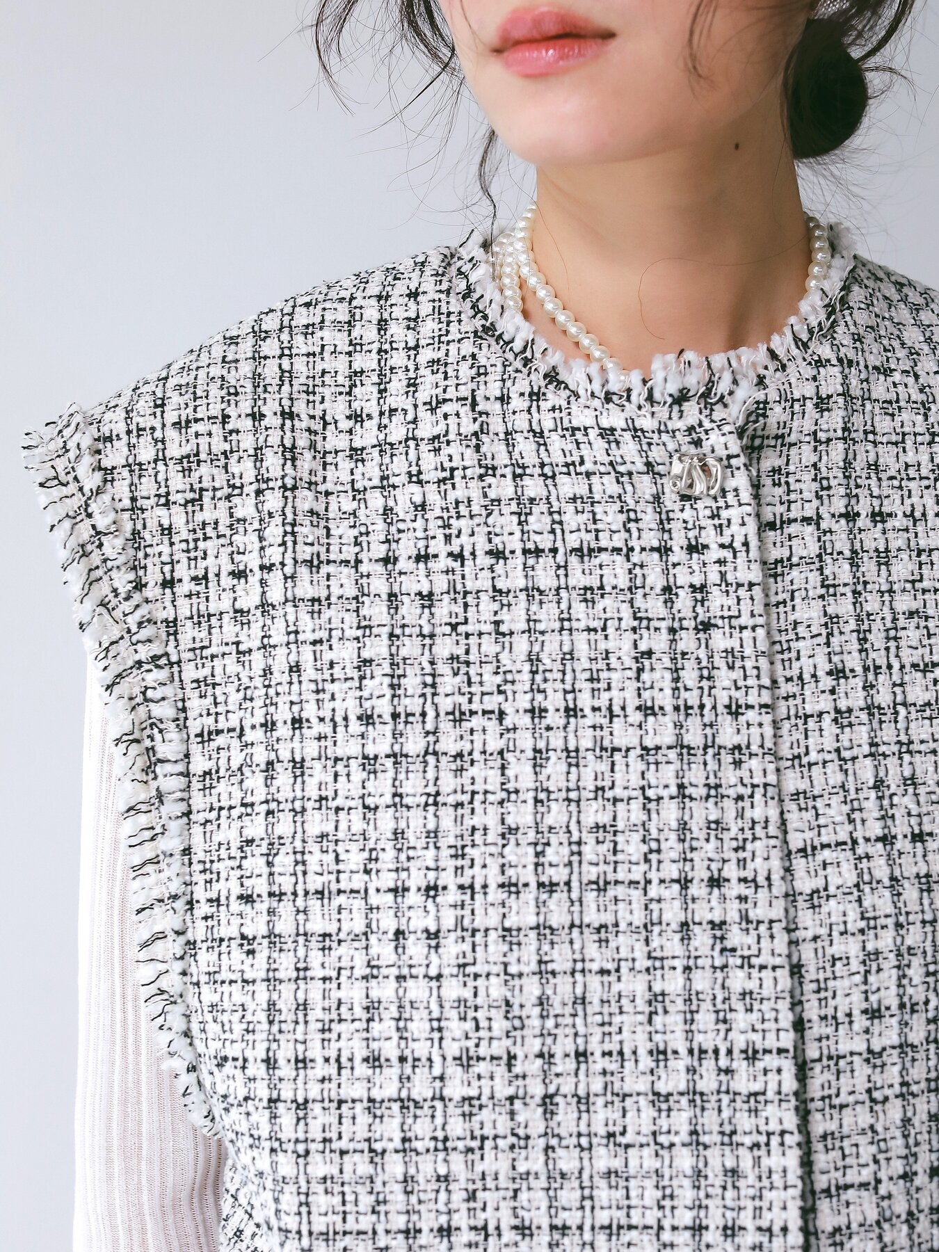 【予約販売】CHIGNON ミニマルツィードドッキングジレ 4866-609BZ