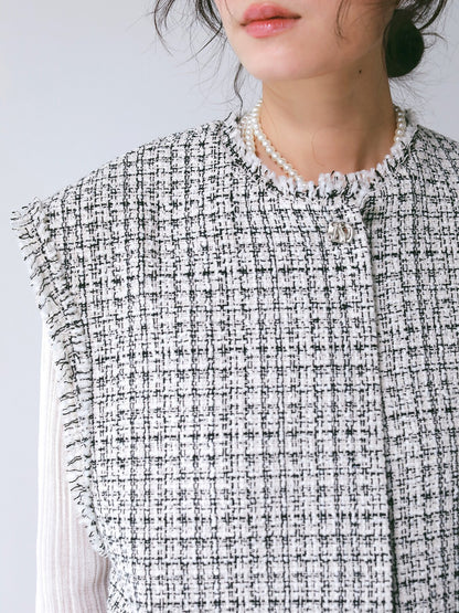 【予約販売】CHIGNON ミニマルツィードドッキングジレ 4866-609BZ