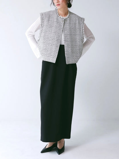 【予約販売】CHIGNON ミニマルツィードドッキングジレ 4866-609BZ