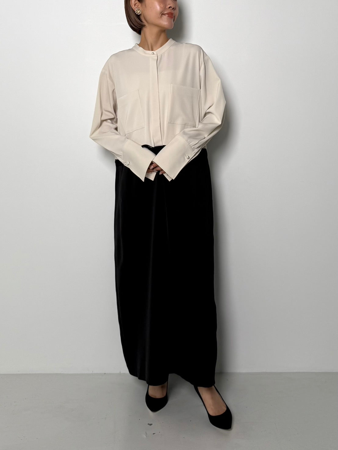 【予約販売】CHIGNON パールロングシャツOP 5436-488BKK