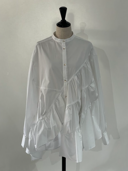RUMCHE Typewriter Gatherd Blouse R25A10603