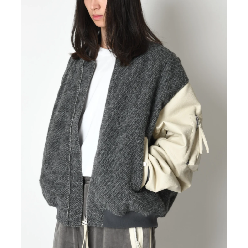 SUPERTHANKS Fur/Shrink faux leather Reversible Flight jacket ST264 JK02