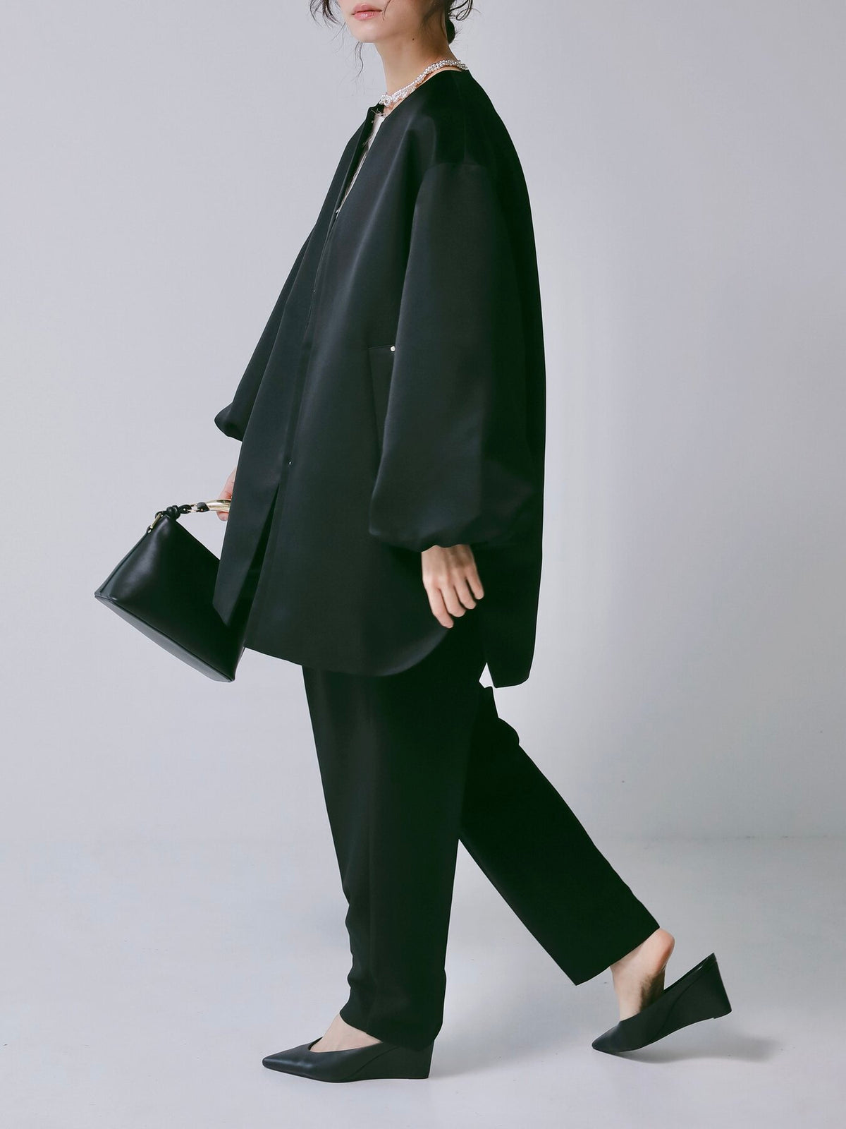 【予約販売】CHIGNON フォルムスリーブノーカラーコート7266-636MK
