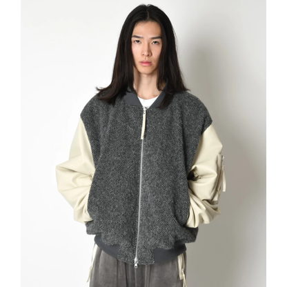 SUPERTHANKS Fur/Shrink faux leather Reversible Flight jacket ST264 JK02
