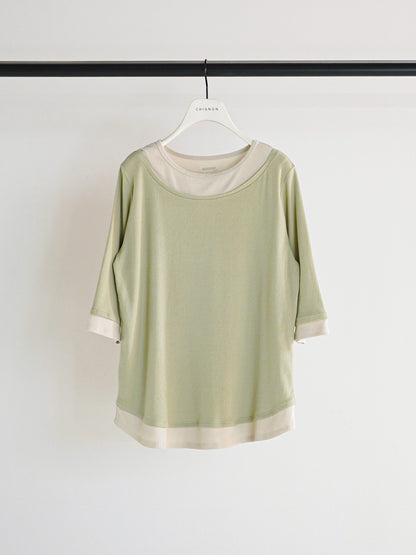 【予約販売】CHIGNON 配色テレコハーフスリーブPO 8261-108KK