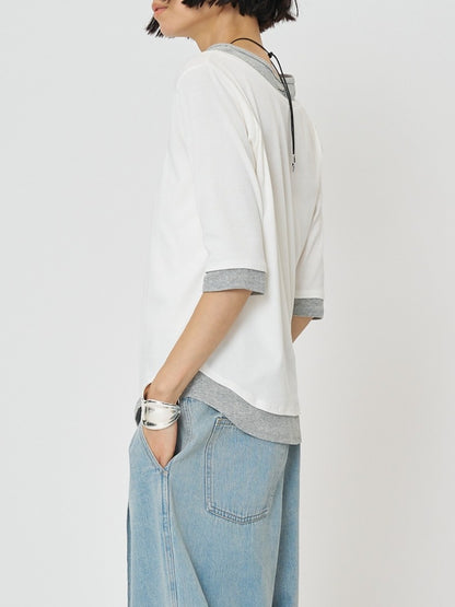 【予約販売】CHIGNON 配色テレコハーフスリーブPO 8261-108KK