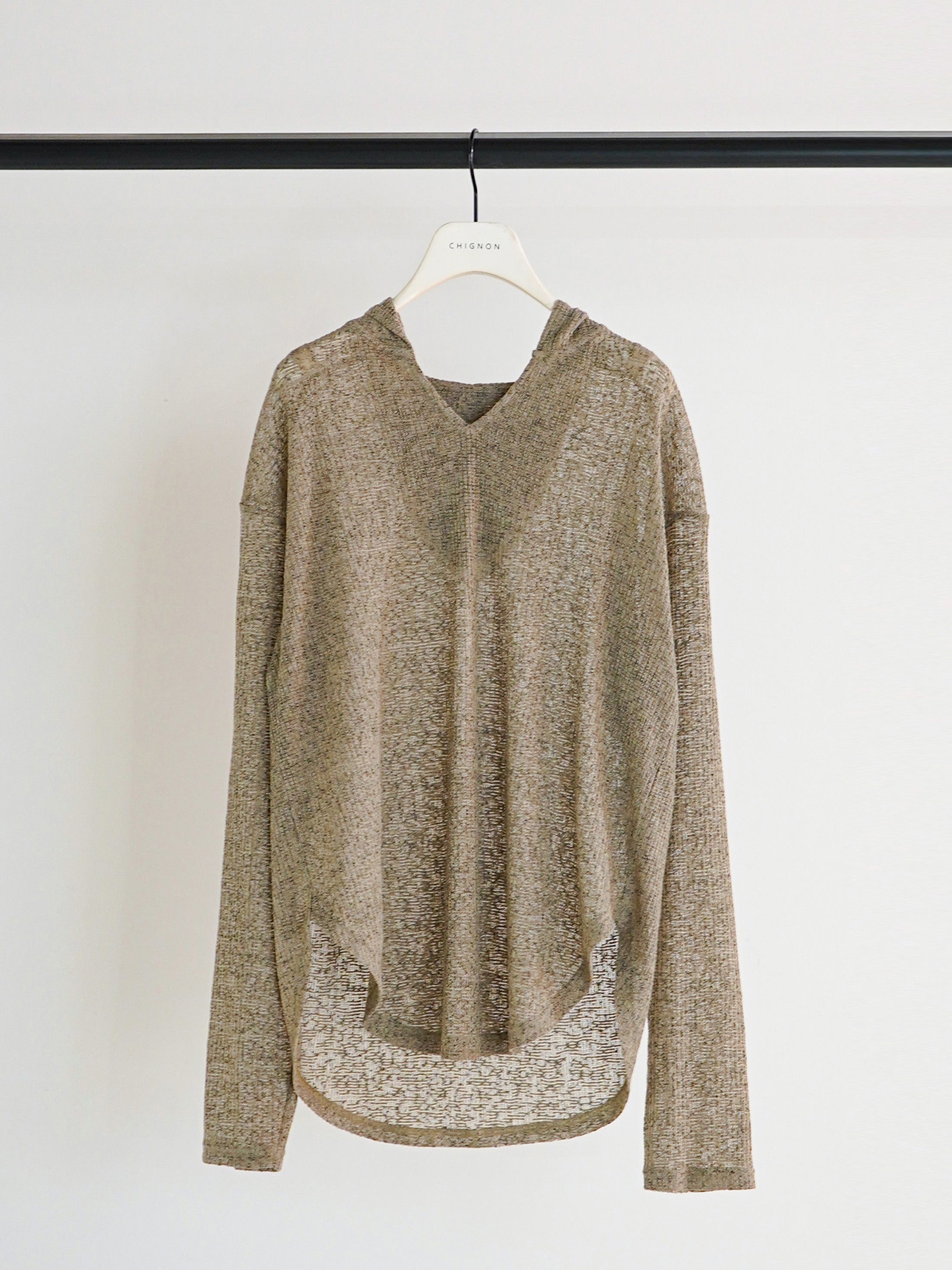 【予約販売】CHIGNON シアーフーディニットソー 8861-068GL