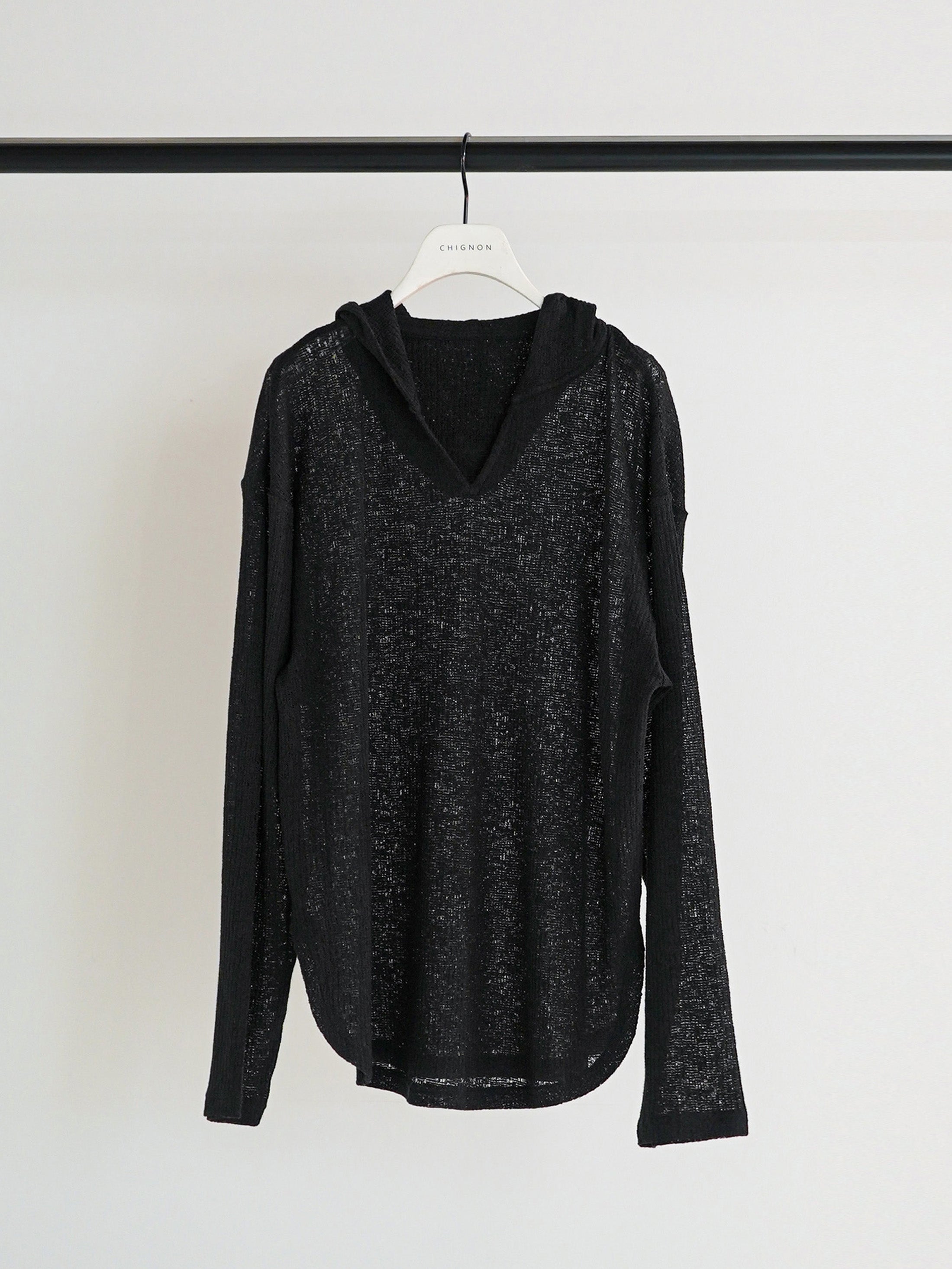 【予約販売】CHIGNON シアーフーディニットソー 8861-068GL