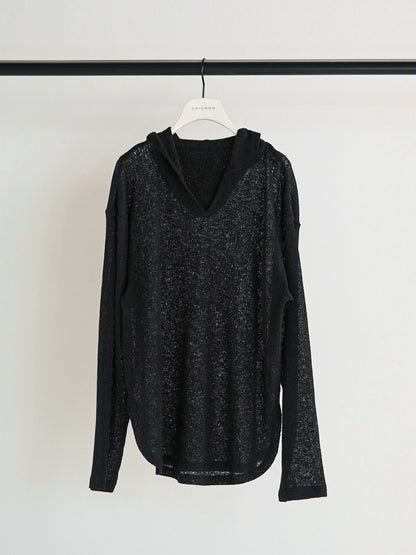 【予約販売】CHIGNON シアーフーディニットソー 8861-068GL