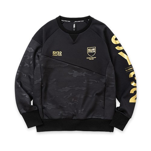 SY32 DOUBLE KNIT EMBOSS CAMO SHIELD P/O CREW No.13525［30%OFF］