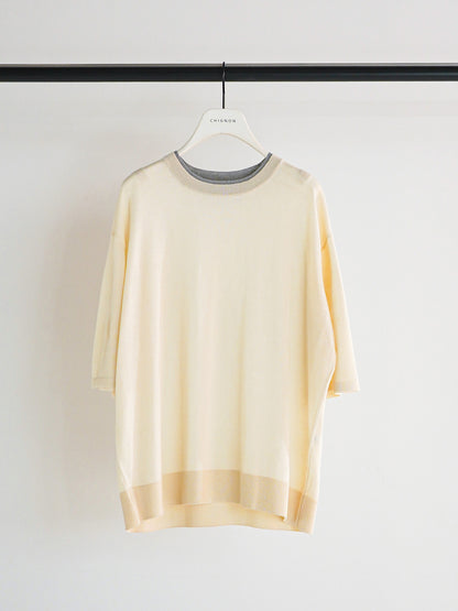 【予約販売】CHIGNON 衿配色ハーフスリーブニット 9261-087GS