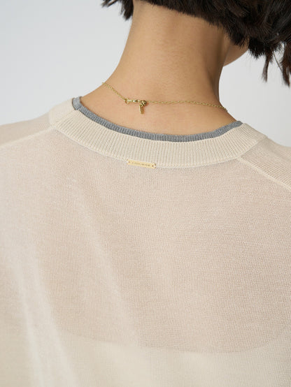 【予約販売】CHIGNON 衿配色ハーフスリーブニット 9261-087GS