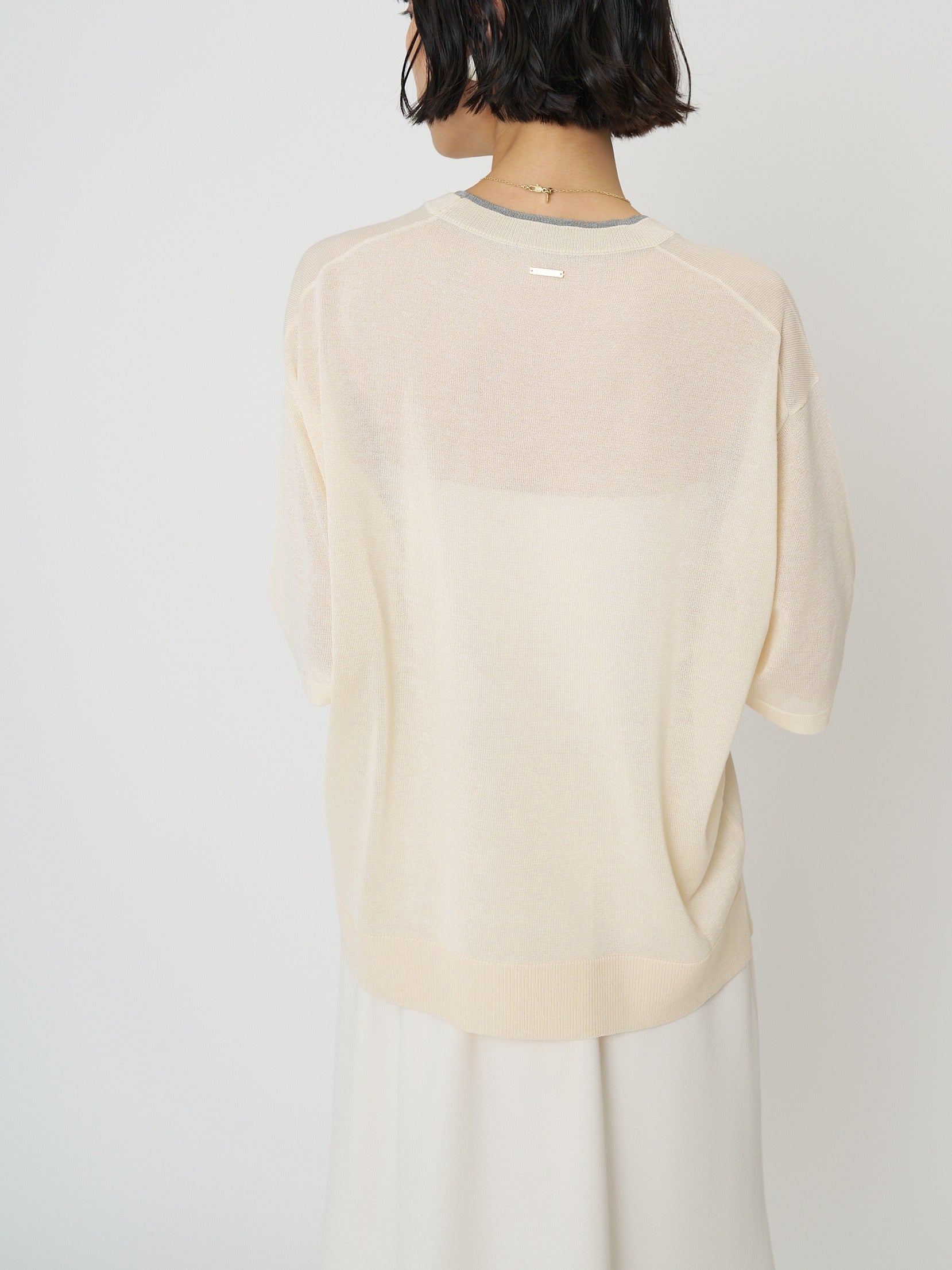 【予約販売】CHIGNON 衿配色ハーフスリーブニット 9261-087GS