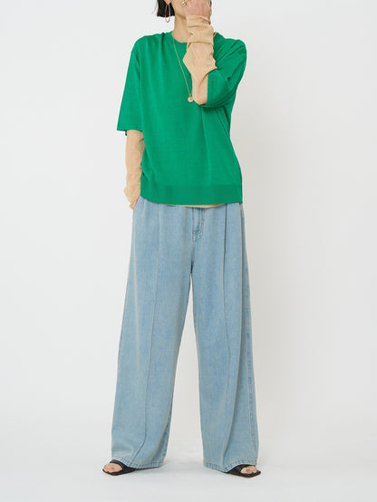 【予約販売】CHIGNON 衿配色ハーフスリーブニット 9261-087GS