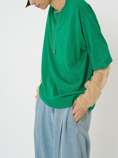 【予約販売】CHIGNON 衿配色ハーフスリーブニット 9261-087GS