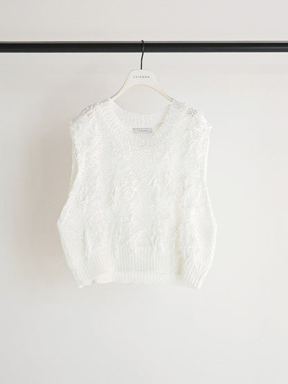 【予約販売】CHIGNON カットJQフリンジニットベスト 9261-091GS