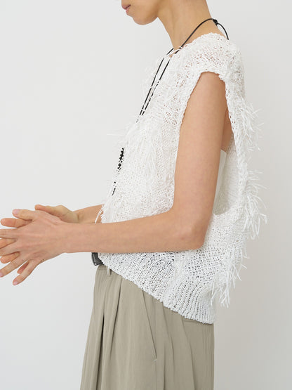 【予約販売】CHIGNON カットJQフリンジニットベスト 9261-091GS