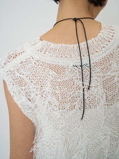 【予約販売】CHIGNON カットJQフリンジニットベスト 9261-091GS