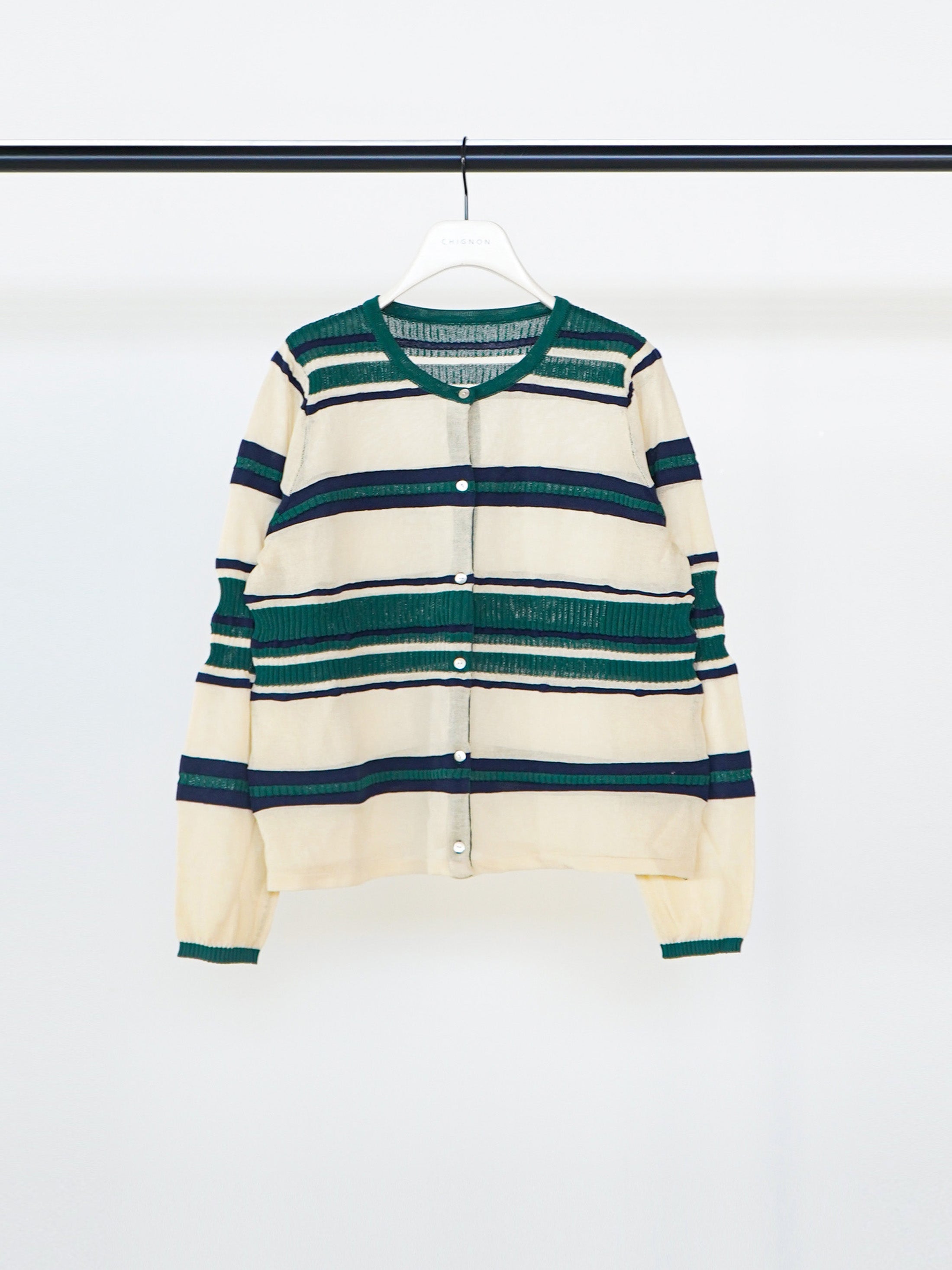 【予約販売】CHIGNON マルチボーダーカーディガン 9561-090GS