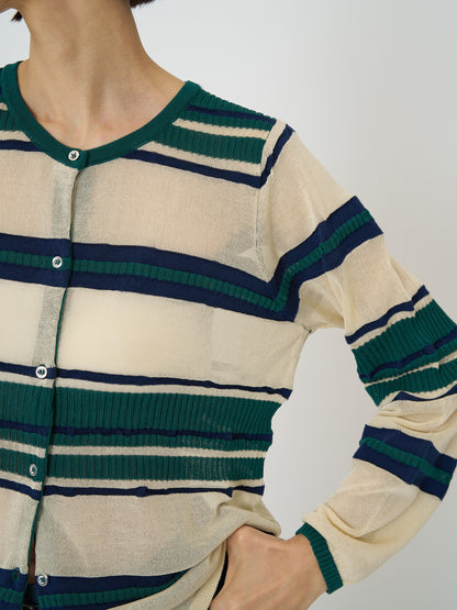 【予約販売】CHIGNON マルチボーダーカーディガン 9561-090GS