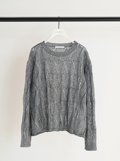 【予約販売】CHIGNON ペーパータッチスカシ柄ニット 9561-092GS