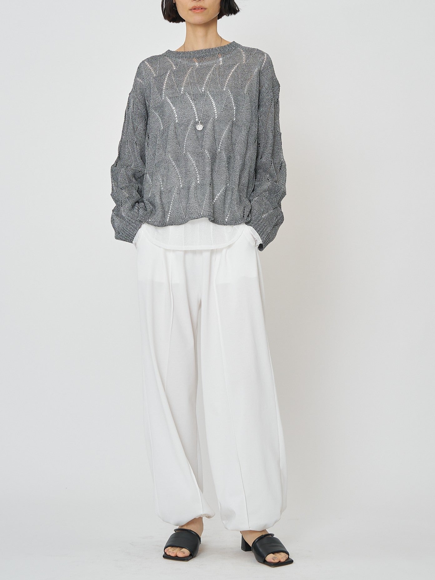 【予約販売】CHIGNON ペーパータッチスカシ柄ニット 9561-092GS