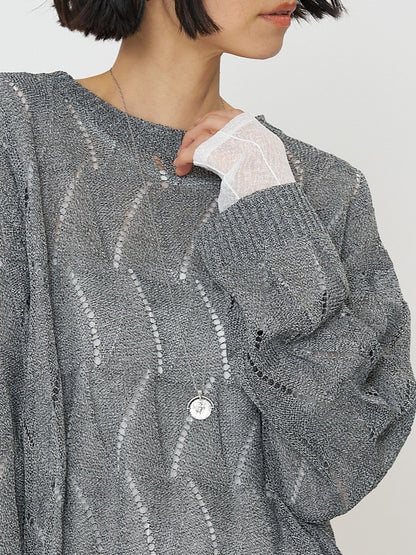 【予約販売】CHIGNON ペーパータッチスカシ柄ニット 9561-092GS