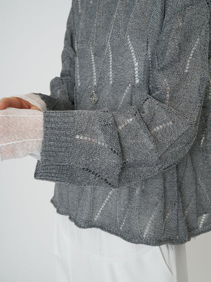 【予約販売】CHIGNON ペーパータッチスカシ柄ニット 9561-092GS