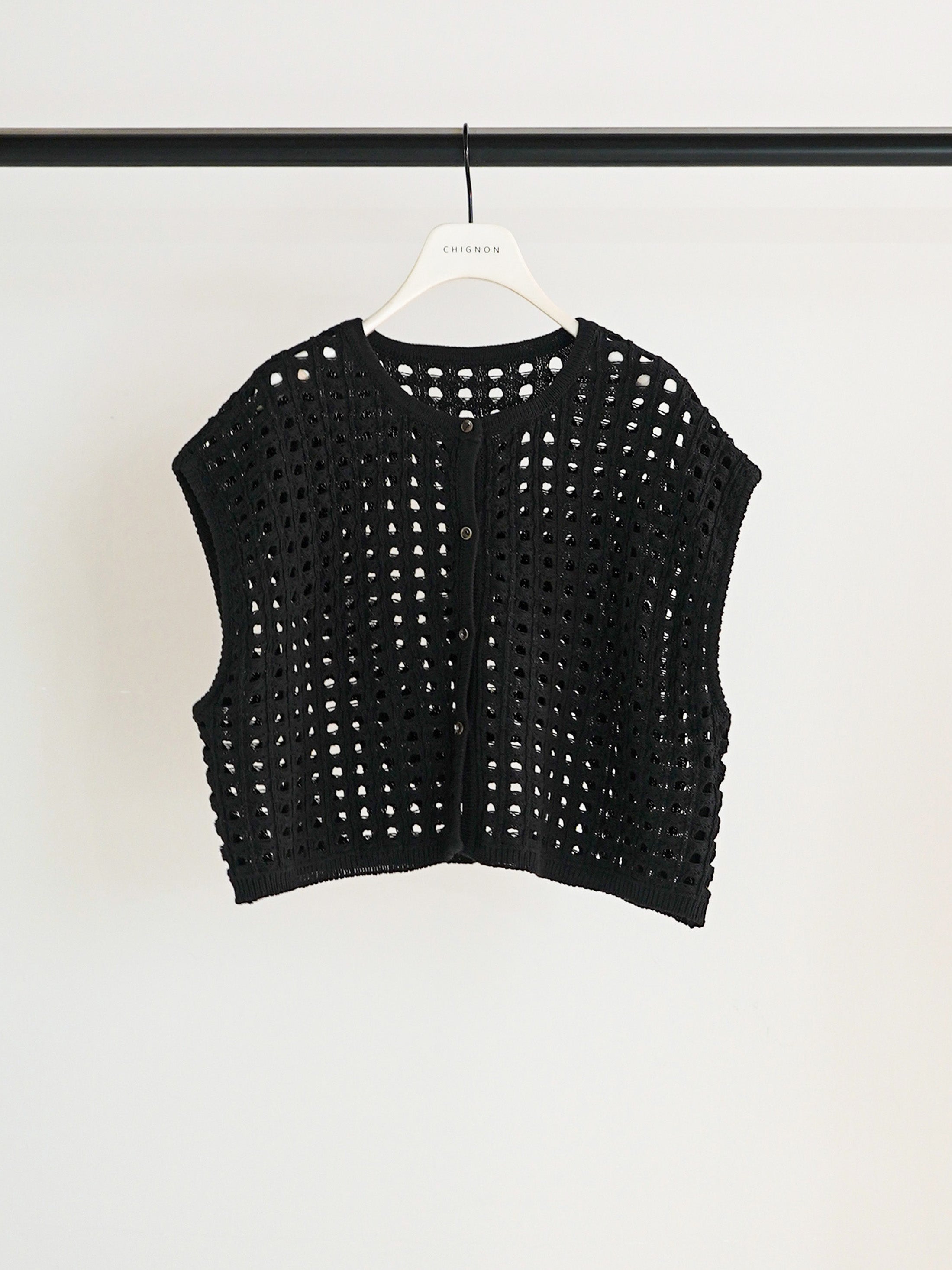 【予約販売】CHIGNON メッシュボックスニットベスト 9561-098DP