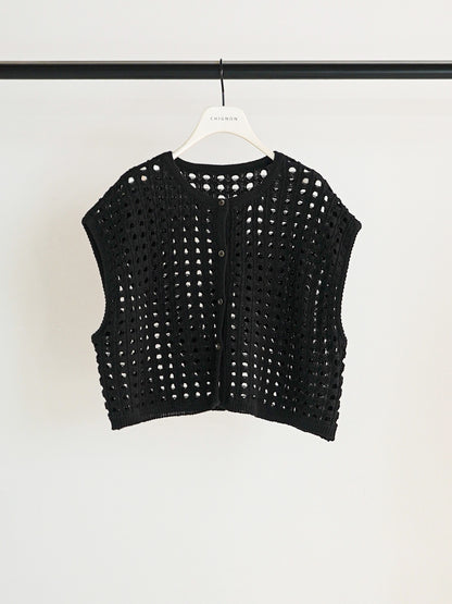 【予約販売】CHIGNON メッシュボックスニットベスト 9561-098DP