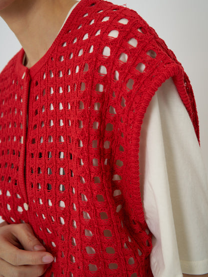 【予約販売】CHIGNON メッシュボックスニットベスト 9561-098DP