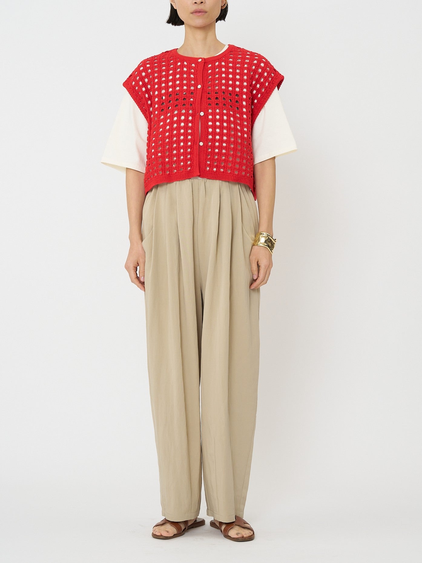 【予約販売】CHIGNON メッシュボックスニットベスト 9561-098DP