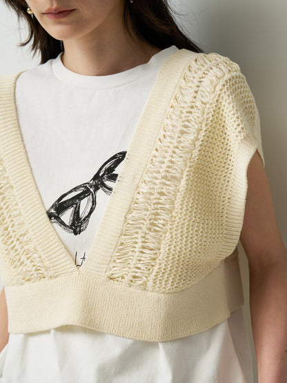 【予約販売】CHIGNON ヘアピンレースドッキングベスト 9563-691DP