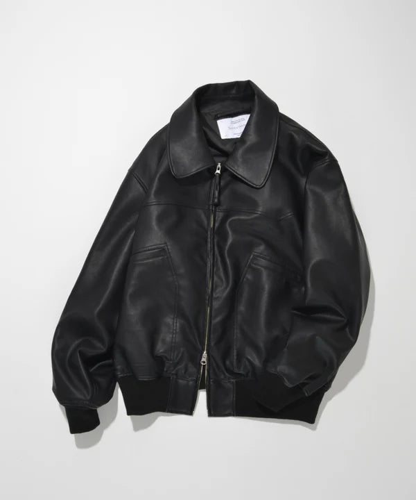 SUPERTHANKS Faux Leather Padded Blouson JK03A