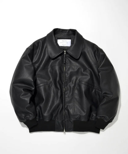 SUPERTHANKS Faux Leather Padded Blouson JK03A