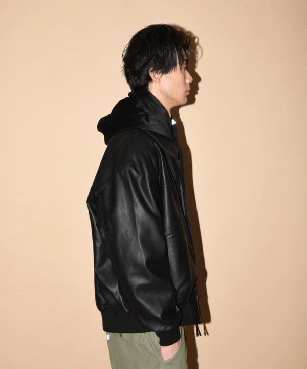 SUPERTHANKS Faux Leather Padded Blouson JK03A