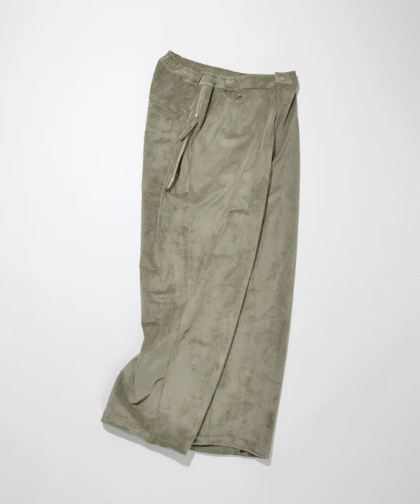SUPERTHANKS Faux Suede Side-zip Wide Pants PT01