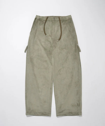 SUPERTHANKS Faux Suede Side-zip Wide Pants PT01