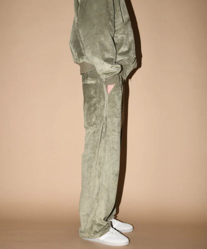 SUPERTHANKS Faux Suede Side-zip Wide Pants PT01