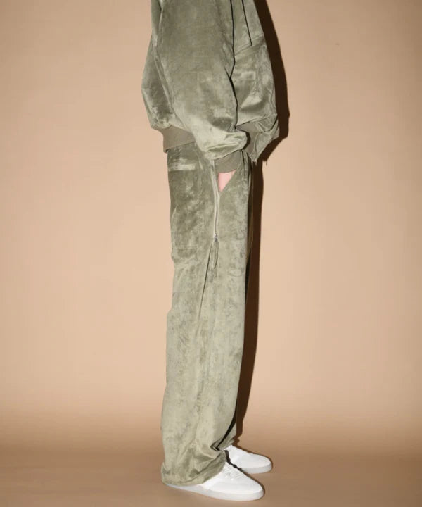 SUPERTHANKS Faux Suede Side-zip Wide Pants PT01