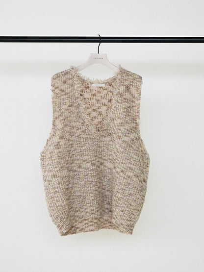 【予約販売】CHIGNON ブークレMIXフリンジベスト 9865-404DP