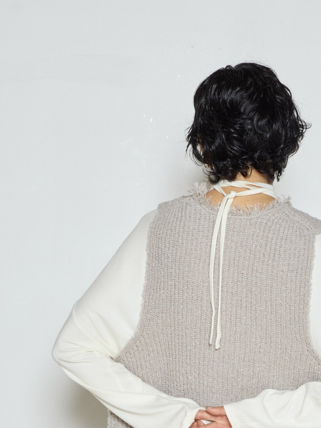 【予約販売】CHIGNON ブークレMIXフリンジベスト 9865-404DP