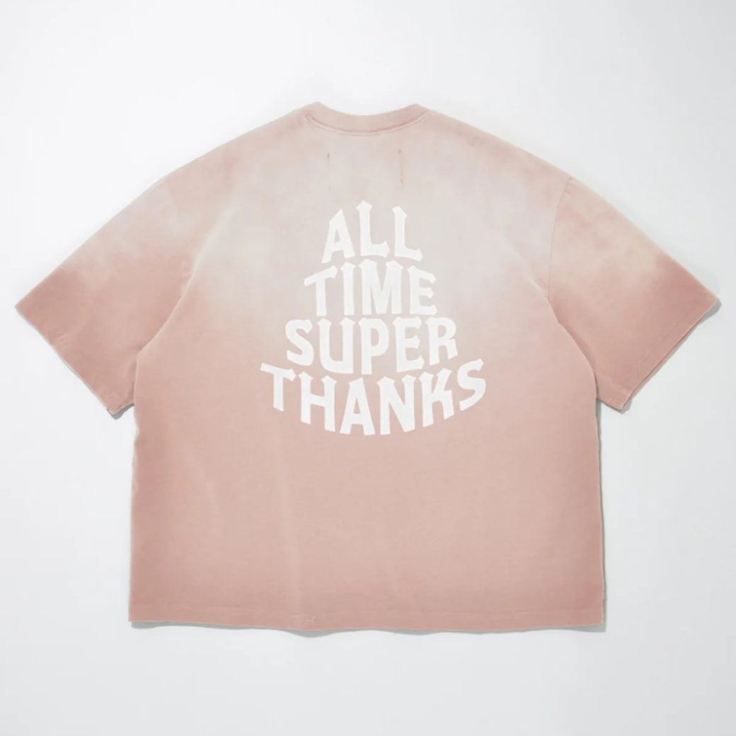 SUPERTHANKS Sun faded Flocky print Sweat S/S T-shirt CS01