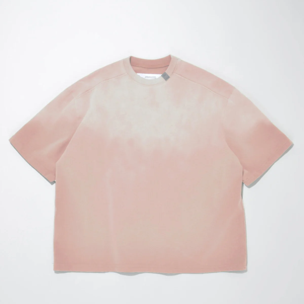 SUPERTHANKS Sun faded Flocky print Sweat S/S T-shirt CS01