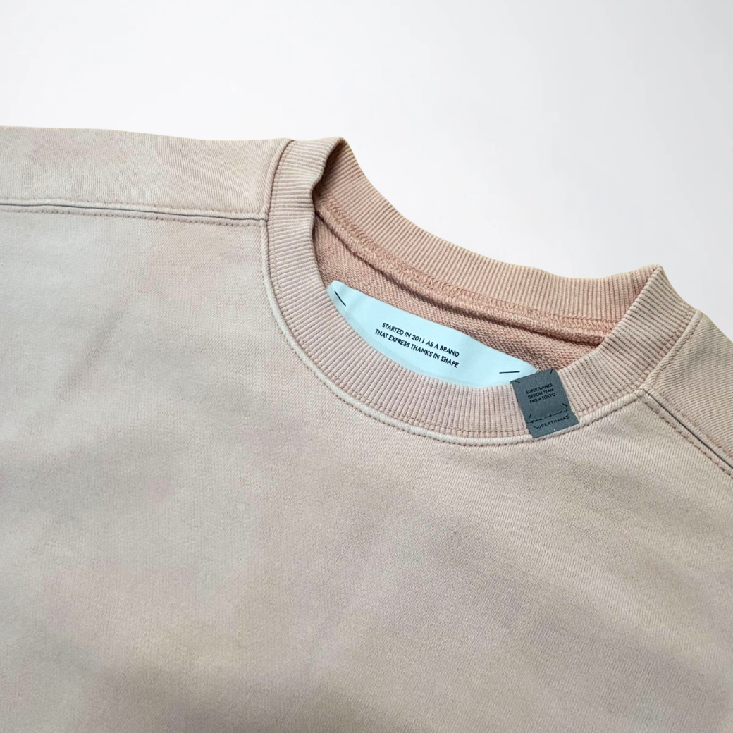 SUPERTHANKS Sun faded Flocky print Sweat S/S T-shirt CS01