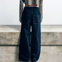 CaRouseLamBRa DAMEGED HIGH RISE BAGGY PANTS