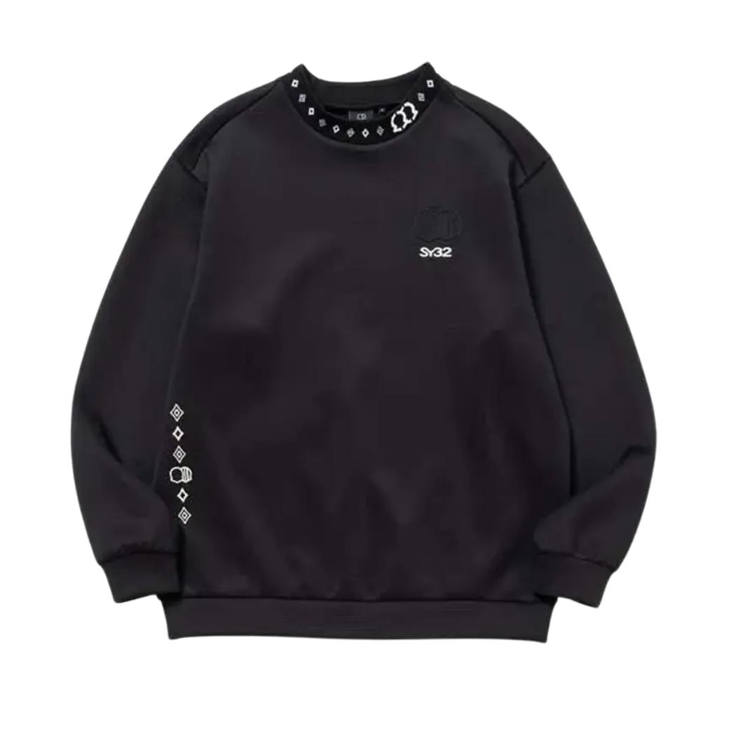 SY32 by SWEET YEARS GOLF DOUBLE MESH KNIT L/S MOCK