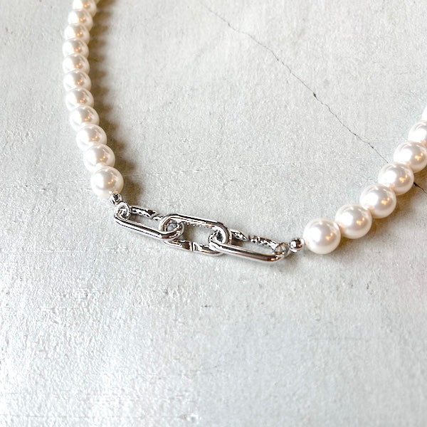 BIG Pearl Necklace Silver / Free