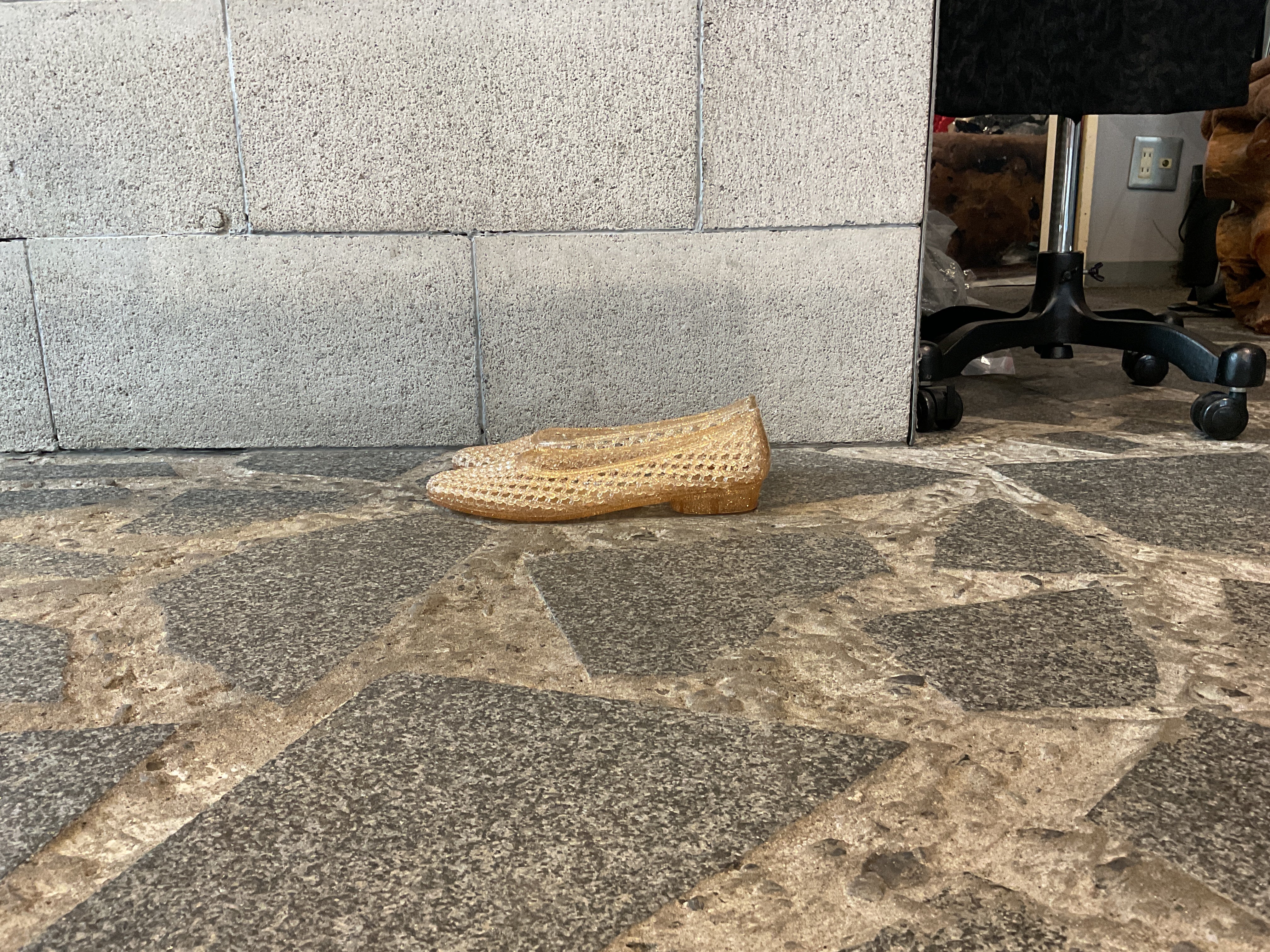 ラメジェリーフラットシューズ