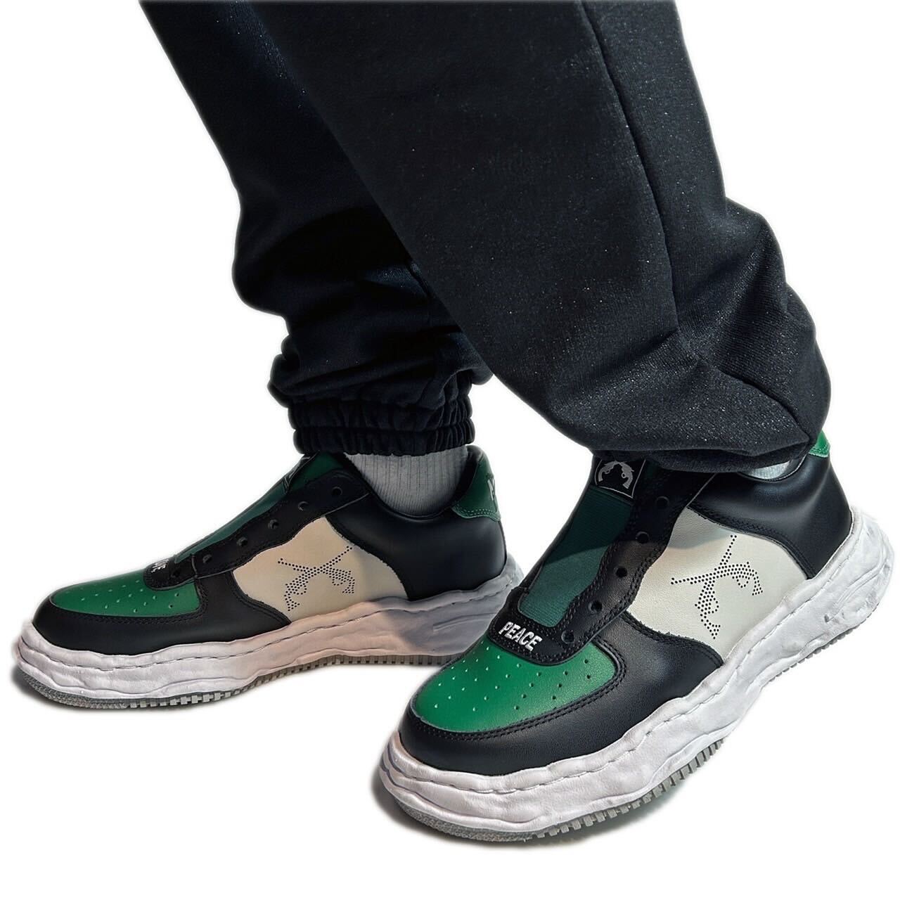 roarguns × Maison MIHARAYASUHIRO SNEEKER/GREEN×WHITE